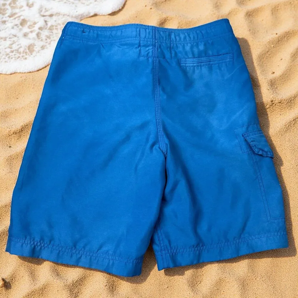 Abercrombie & Fitch Men's Blue Logo Board Shorts Y2K Swim Trunks Size 29
